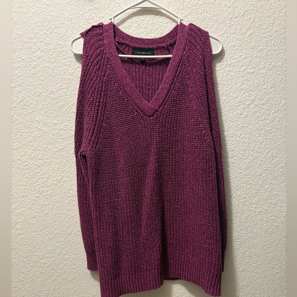 Lane Bryant Women's V-Neck Sweater in Rich Purple